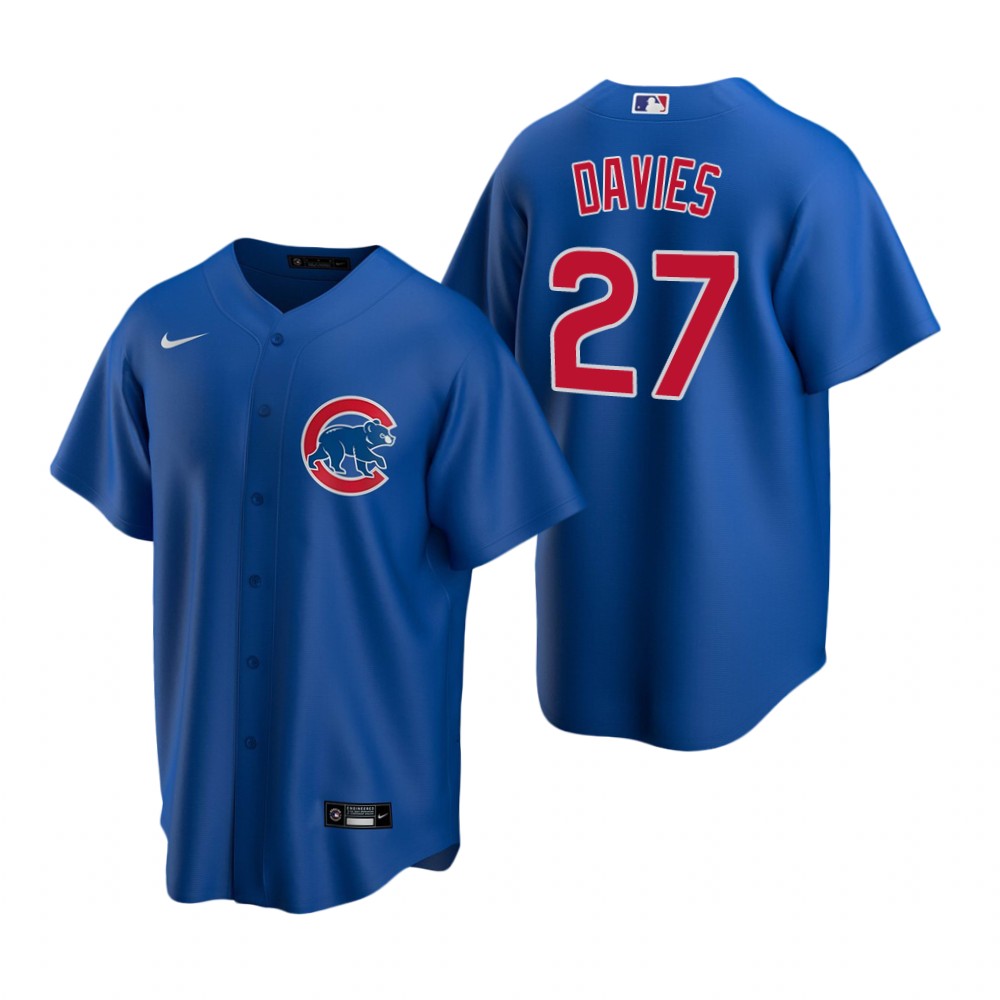 Men's Chicago Cubs #27 Zach Davies Nike Royal Alternate Cool Base Jersey