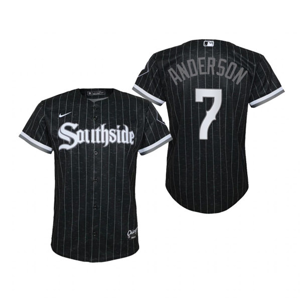 Youth Chicago White Sox #7 Tim Anderson Stitched Nike Black 2021 MLB City Connect Jersey