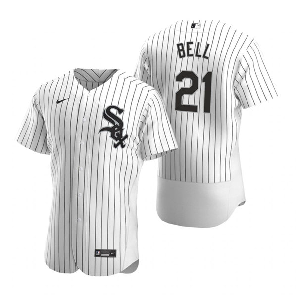 Men's Chicago White Sox Retired Player #21 George Bell Nike White Home Flex Base Jersey