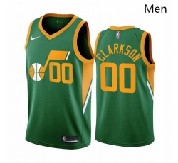 Men Utah Jazz 00 Jordan Clarkson Green NBA Swingman 2020 21 Earned Edition Jersey