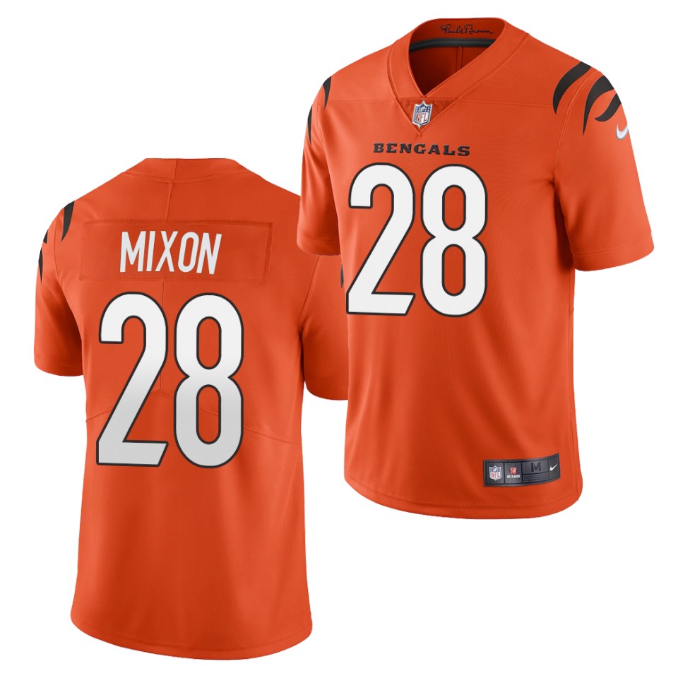 Men's Cincinnati Bengals #28 Joe Mixon 2021 Nike Orange Alternate Vapor Limited Jersey