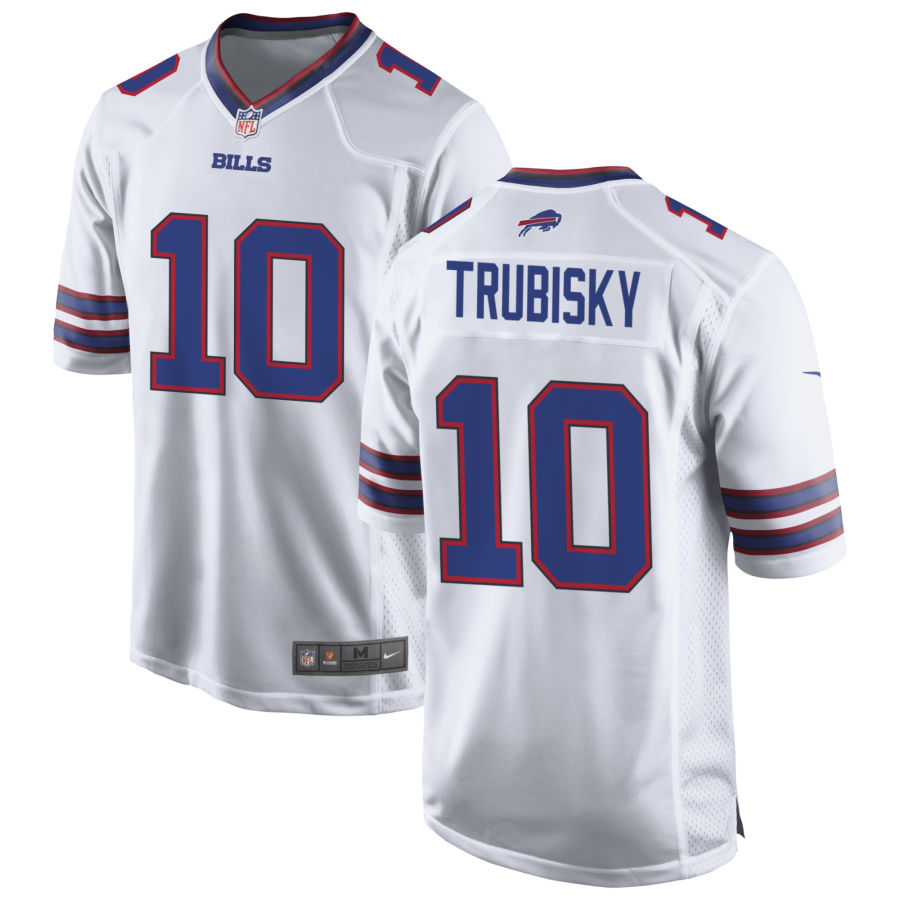 Men's Buffalo Bills #10 Mitchell Trubisky Nike White Player Game Football Jersey