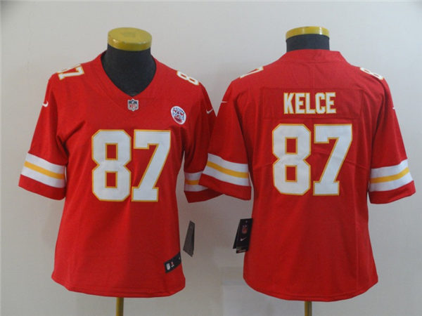 Womens Kansas City Chiefs #87 Travis Kelce Nike Red Vapor Untouchable Jersey