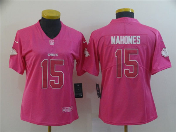 Womens Kansas City Chiefs #15 Patrick Mahomes Nike Pink Fashion Jersey