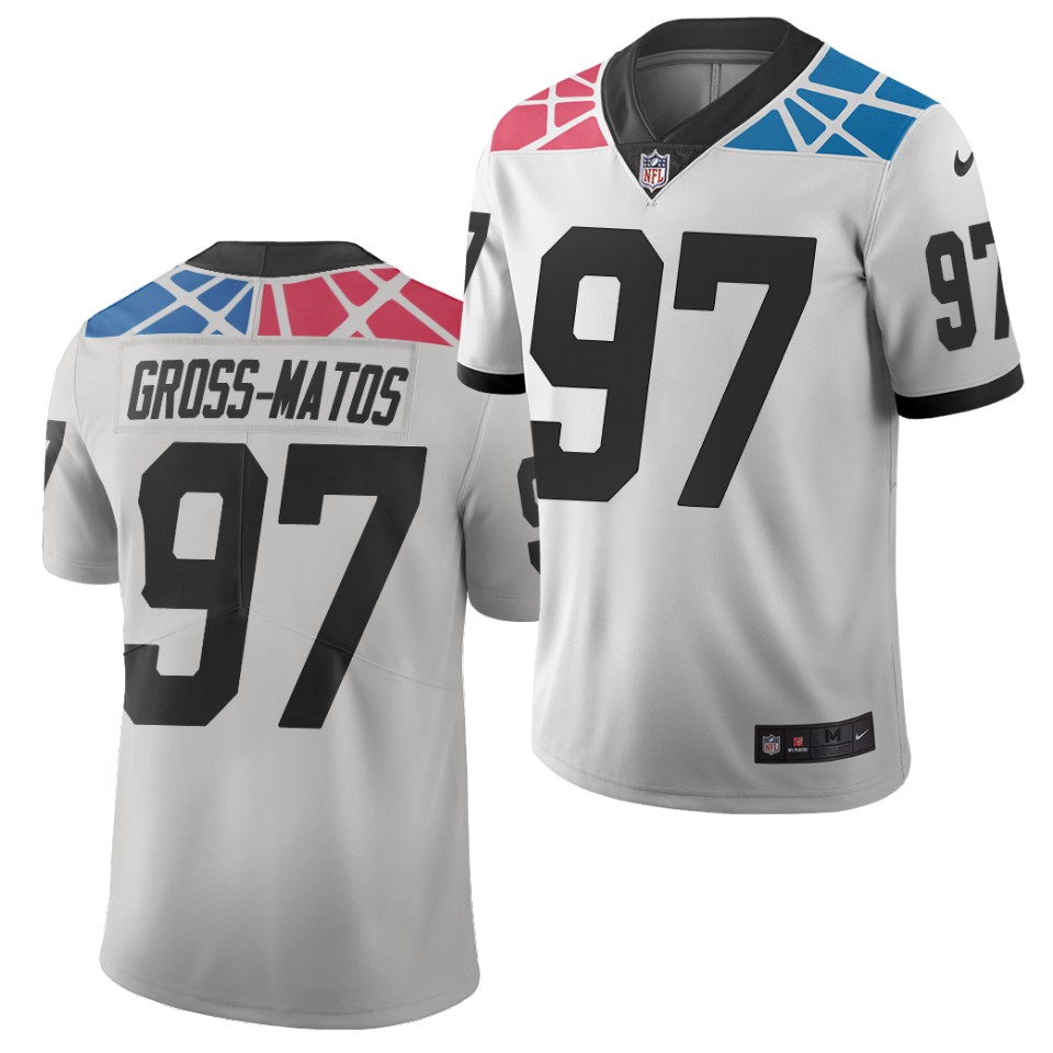Men's Denver Broncos #97 Yetur Gross-Matos Nike 2021 White City Edition Vapor Limited Jersey
