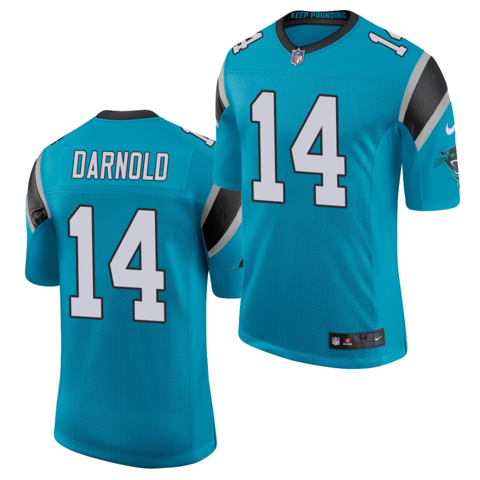 Men's Carolina Panthers #14 Sam Darnold Blue Nike Vapor Untouchable Limited Jersey