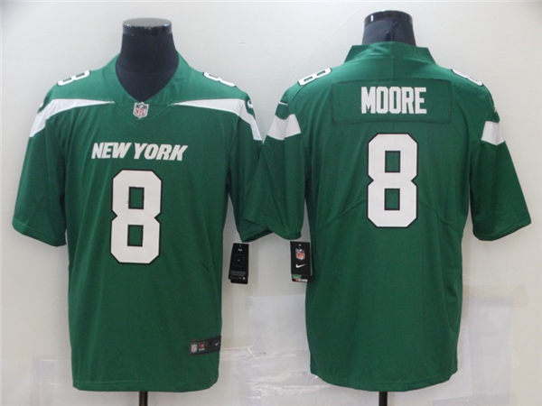 Men's New York Jets #8 Elijah Moore Green Nike NFL Vapor Limited Jersey