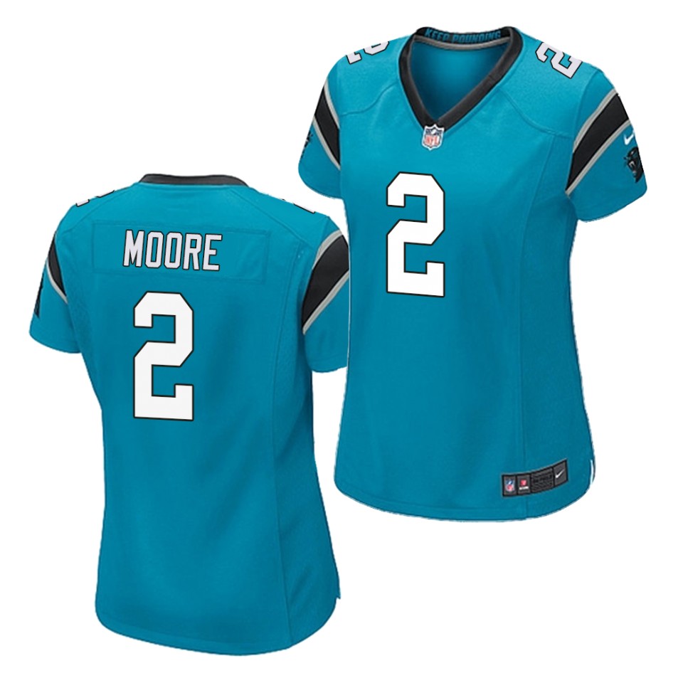 Women's Carolina Panthers #2 D. J. Moore Blue Nike NFL Vapor Untouchable Limited Jersey