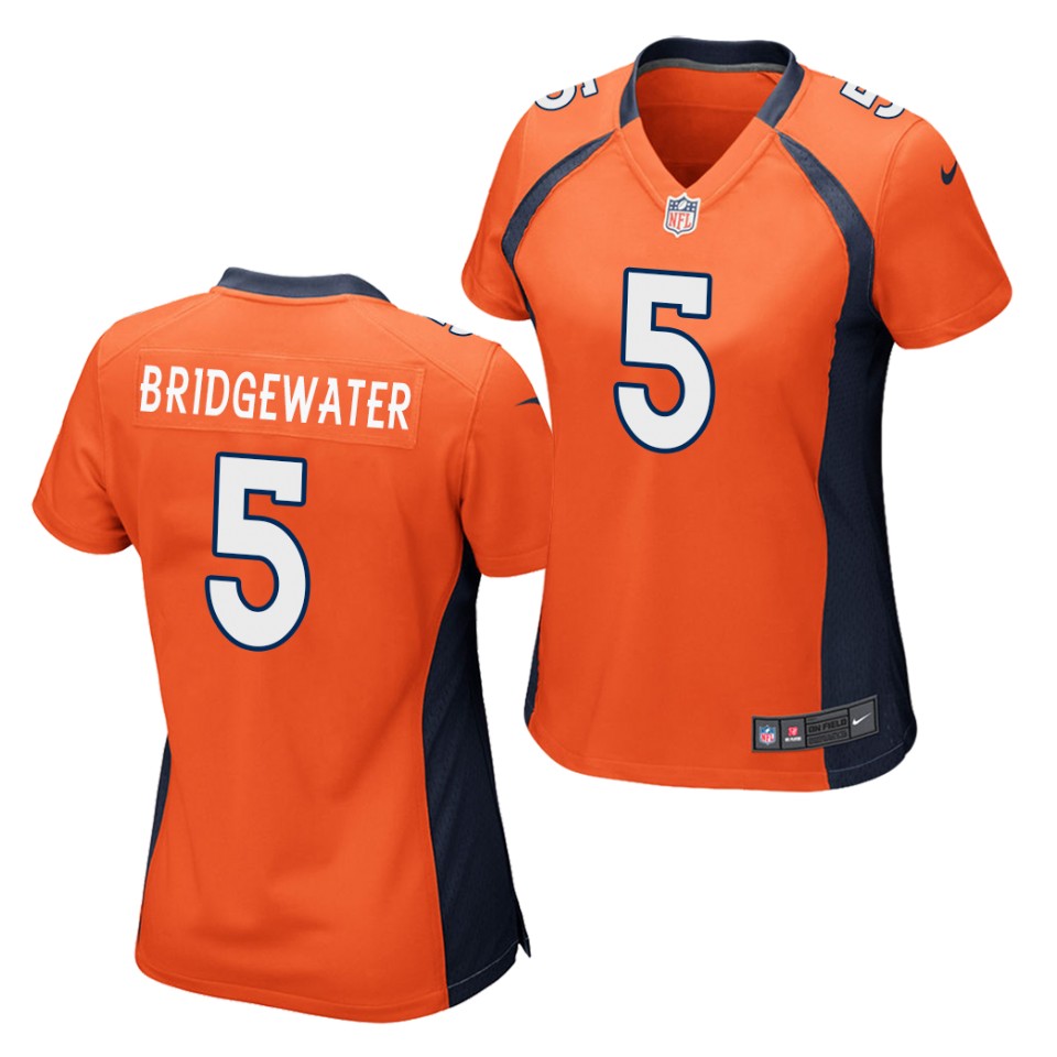 Women's Denver Broncos #5 Teddy Bridgewater Orange Nike NFL Vapor Untouchable Limited Jersey
