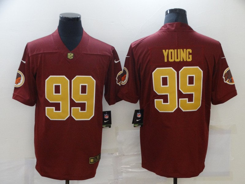 Youth Washington Football Team #99 Chase Young Nike Burgundy Gold Limited Player Jersey