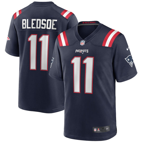 Mens New England Patriots Retired Player #11 Drew Bledsoe Navy Nike Color Rush Vapor Player Limited Jersey