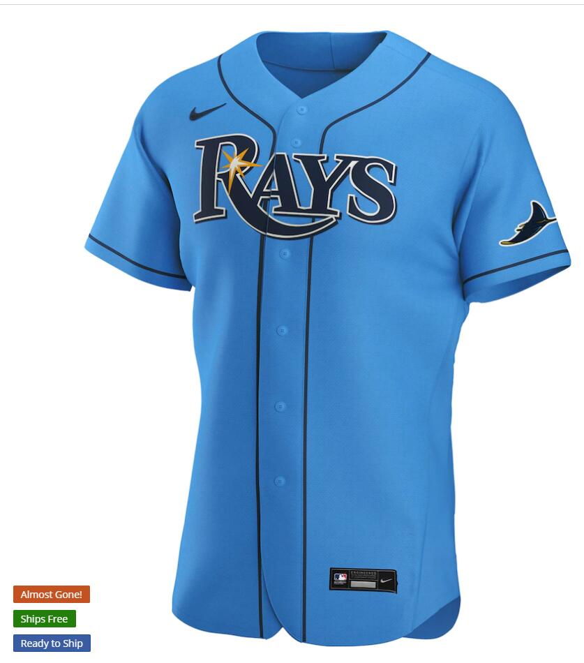 Mens Tampa Bay Rays #5 Wander Franco Nike Light Blue Alternate Authentic Player Jersey