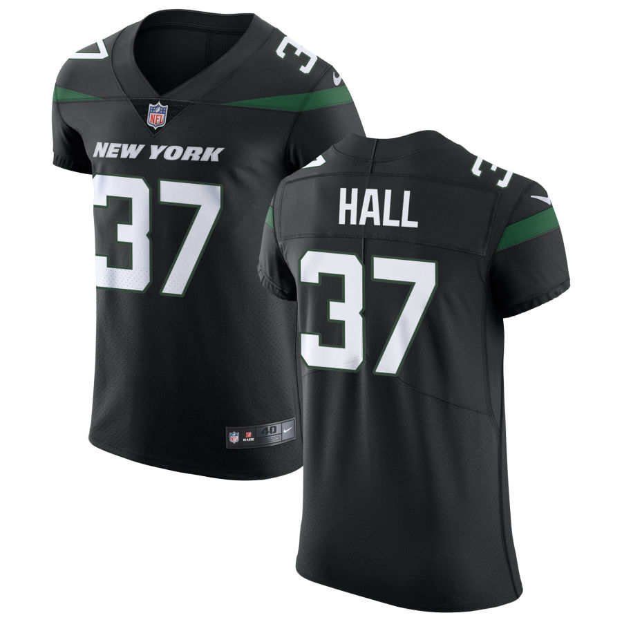 Men's New York Jets #37 Bryce Hall Nike Black Alternate Limited Jersey