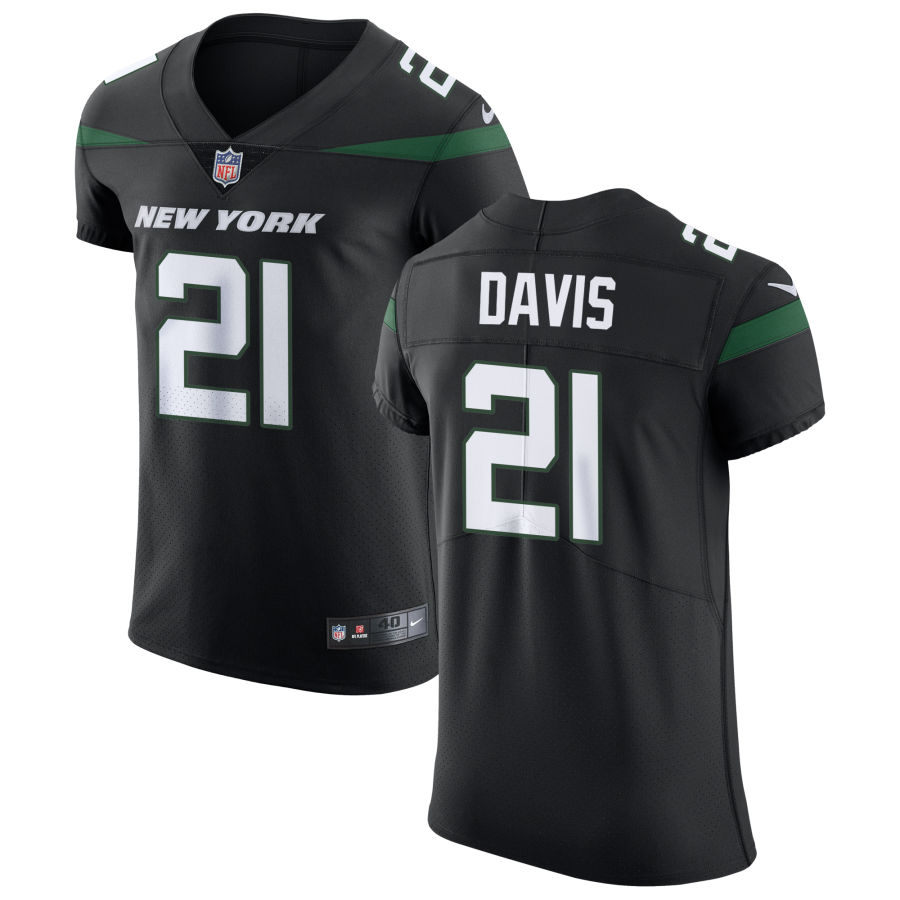Mens New York Jets #21 Ashtyn Davis Nike Black Alternate Limited Jersey