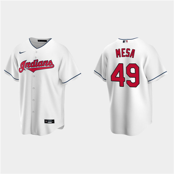 Men's Cleveland Indians Retired Player #49 Jose Mesa Stitched White Nike MLB Cool Base Jersey