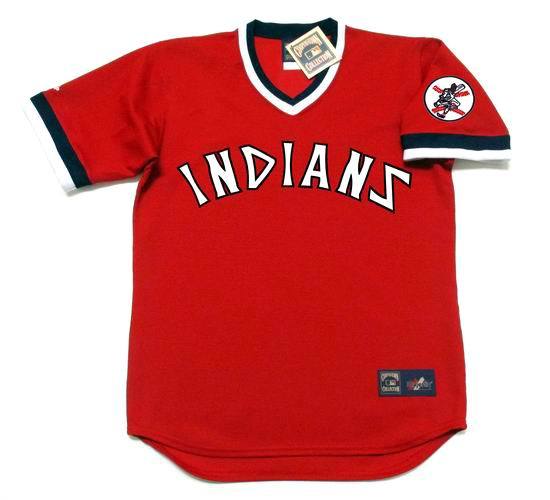 Mens Cleveland Indians #18 DUANE KUIPER Red Pullover 1975 Majestic Cooperstown Throwback Jersey