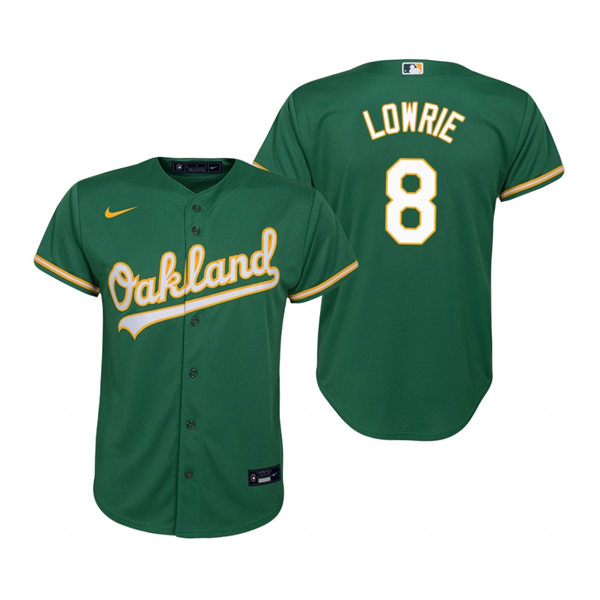 Youth Oakland Athletics #8 Jed Lowrie Nike White Home Jersey