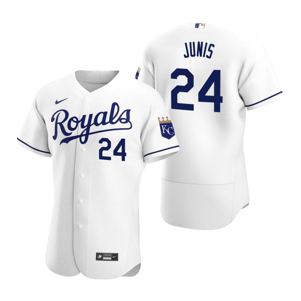 Men's Kansas City Royals #24 Jakob Junis Nike Home White FlexBase Jersey