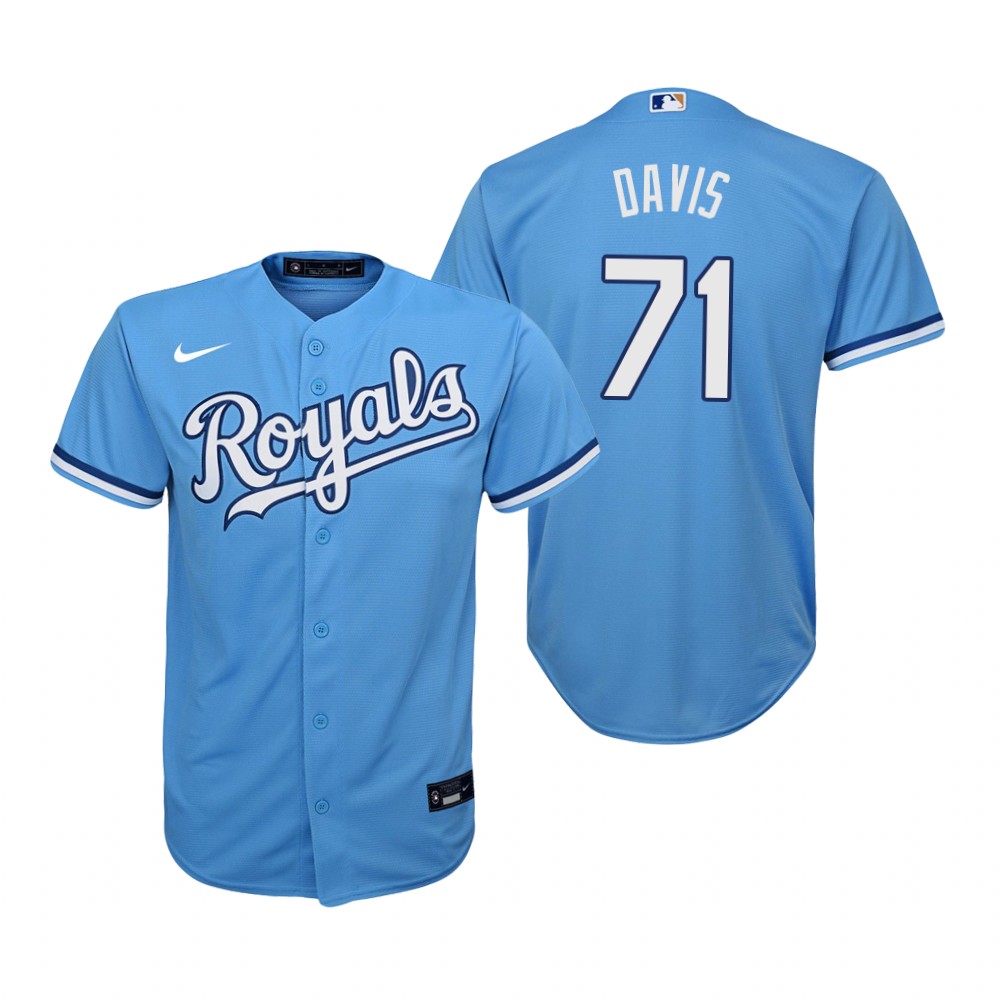 Youth Kansas City Royals #71 Wade Davis Nike Light Blue Alternate Jersey