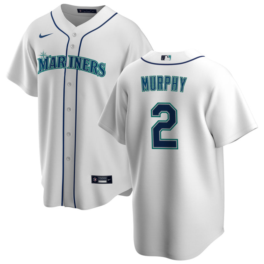 Youth Seattle Mariners #2 Tom Murphy Nike White Home Cool Base Jersey