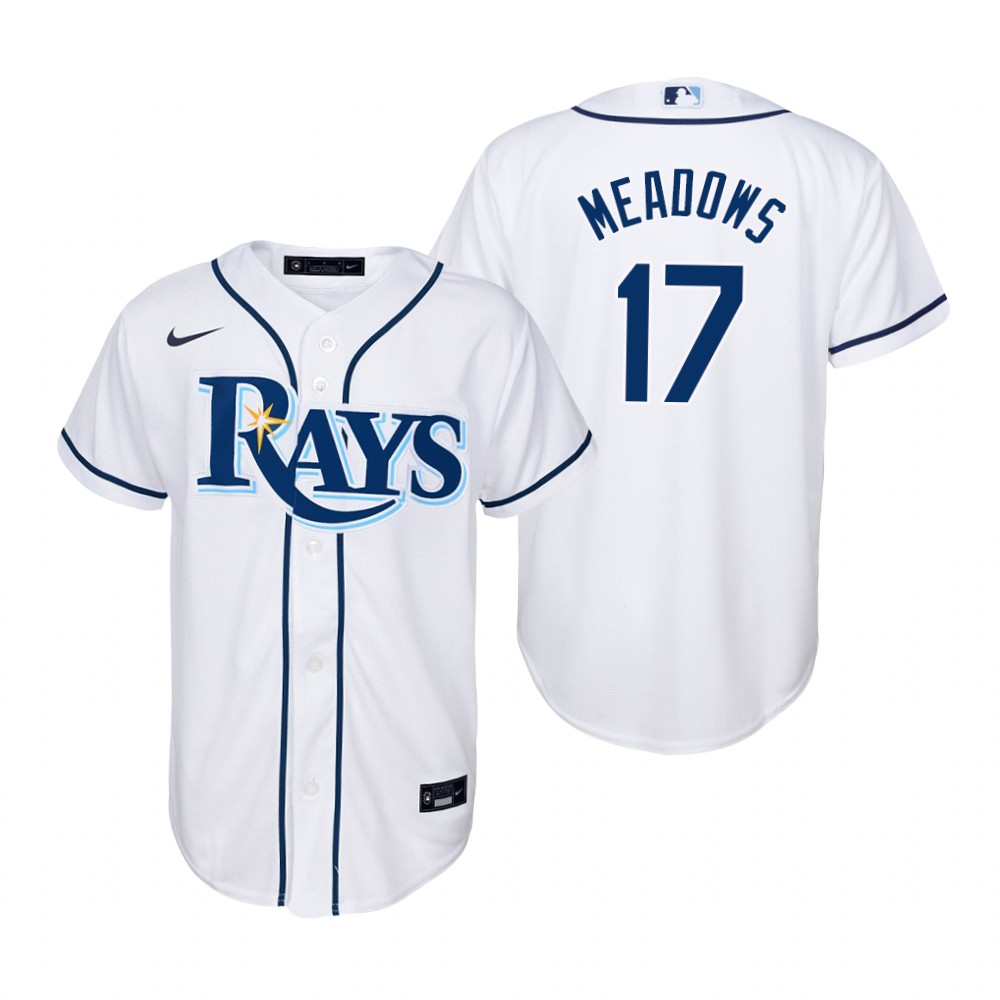 Youth Tampa Bay Rays #17 Austin Meadows Nike White Home Jersey