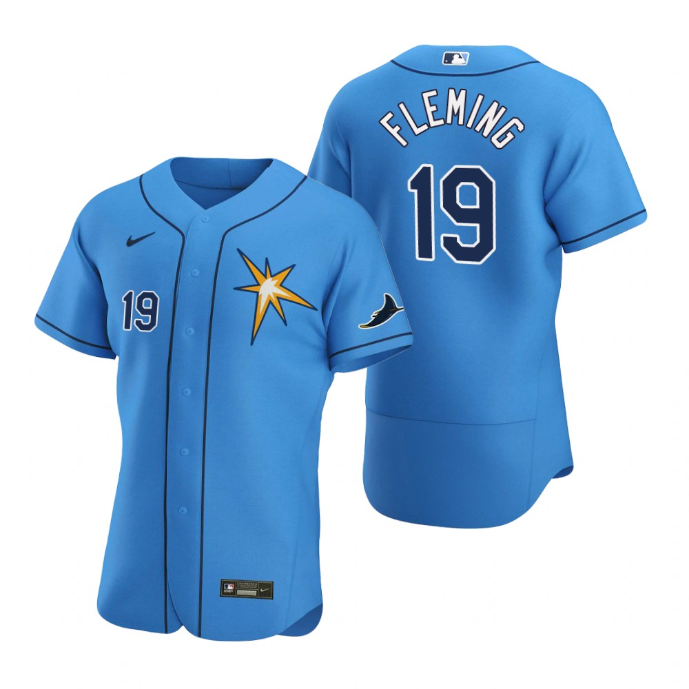 Men's Tampa Bay Rays #19 Josh Fleming Nike Light Blue Star FlexBase Jersey