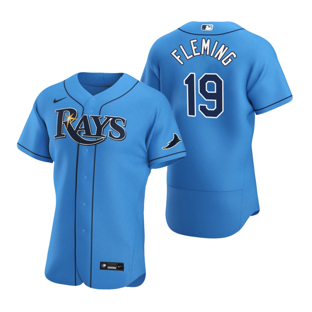 Men's Tampa Bay Rays #19 Josh Fleming Nike Light Blue Alternate Flex Base Baseball Jersey