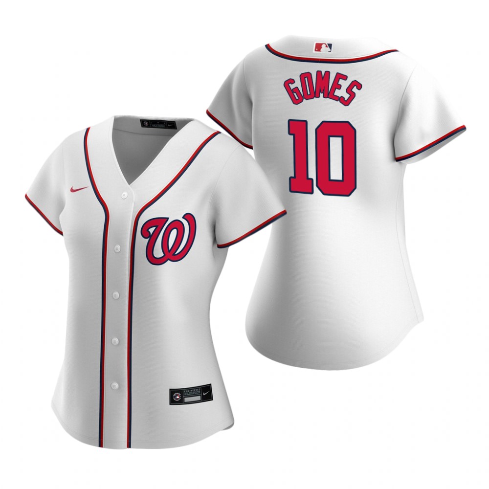 Women's Washington Nationals #10 Yan Gomes Nike White Home Jersey