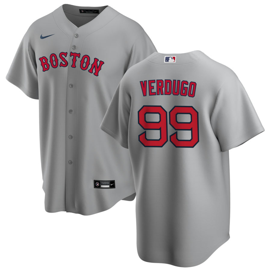 Mens Boston Red Sox #99 Alex Verdugo Nike Road Grey Cool Base Jersey