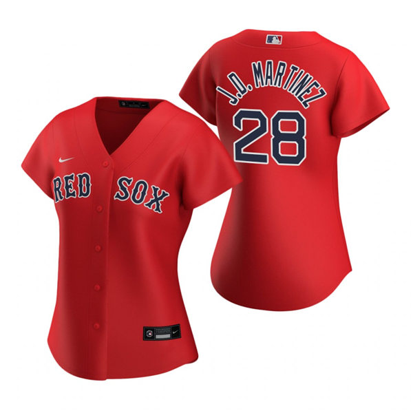 Womens Boston Red Sox #28 J.D. Martinez Nike Red Alternate Jersey