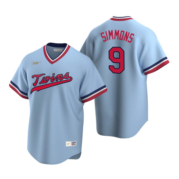Mens Minnesota Twins #9 Andrelton Simmons Nike Blue Cooperstown Collection Jersey