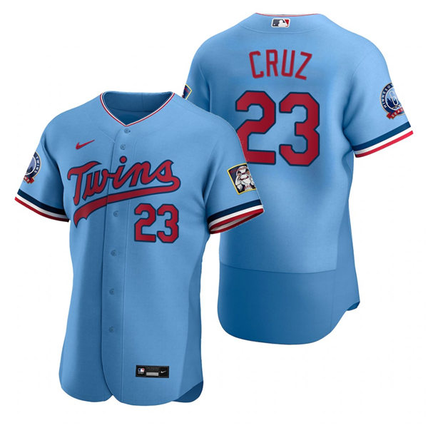 Mens Minnesota Twins #23 Nelson Cruz Nike Light Blue Alternate FlexBase Jersey