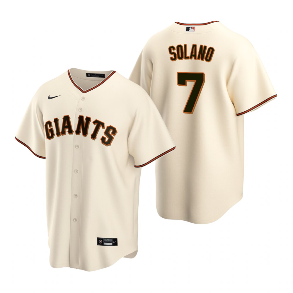 Mens San Francisco Giants #7 Donovan Solano Nike Cream Home Jersey