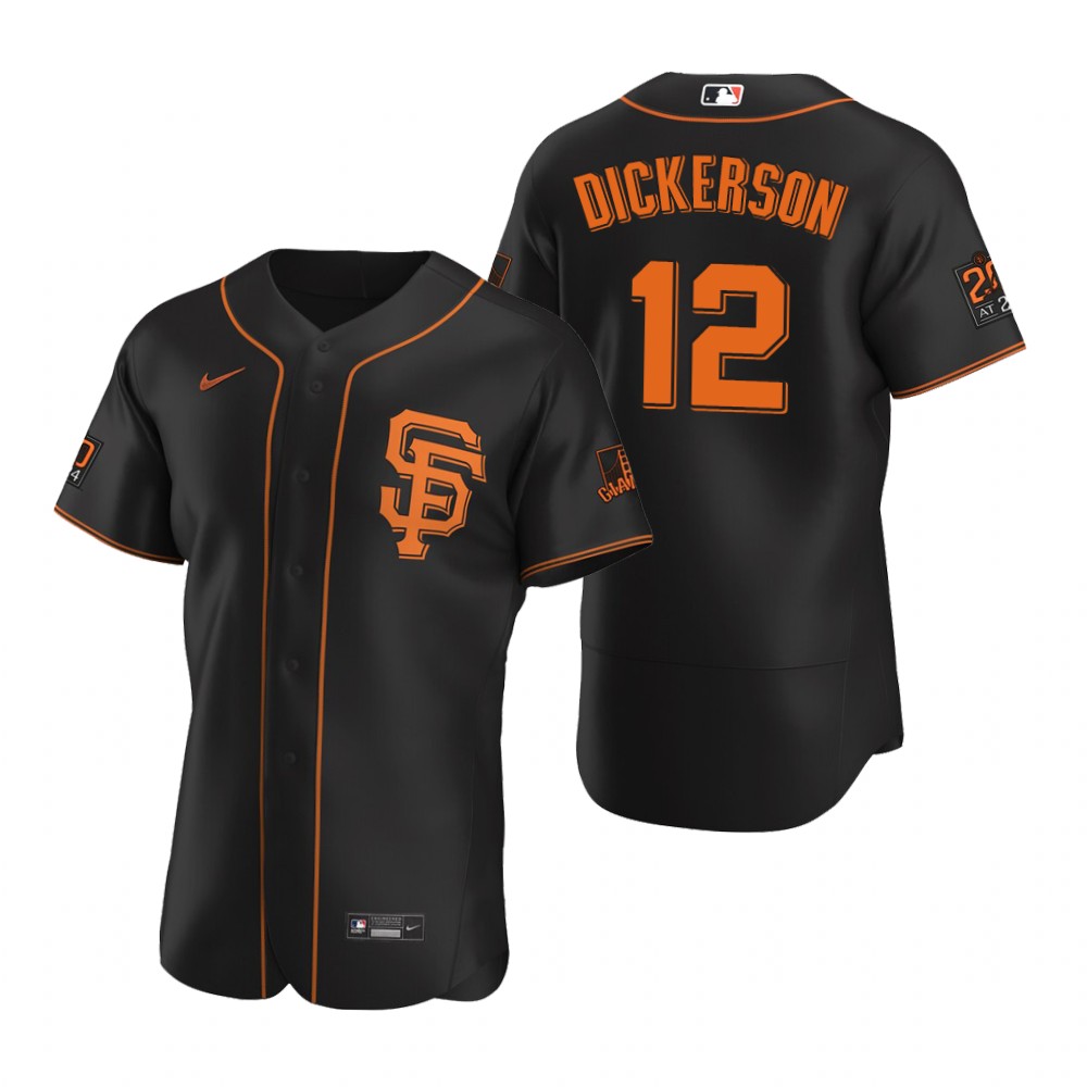 Mens San Francisco Giants #12 Alex Dickerson Nike Black Alternate Flex Base Jersey