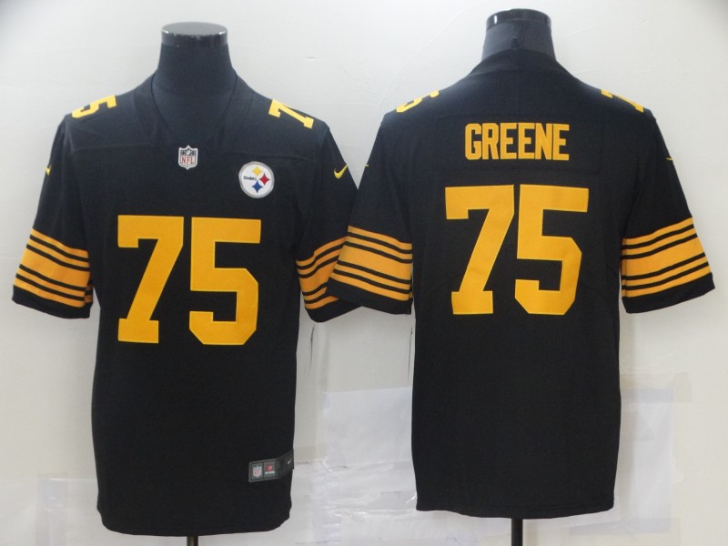 Men's Pittsburgh Steelers Retired Player #75 Joe Green Nike Black Color Rush Vapor Untouchable Jersey