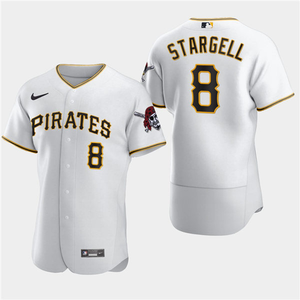 Mens Pittsburgh Pirates Retired Player #8 Willie Stargell Nike White Home FlexBase Jersey