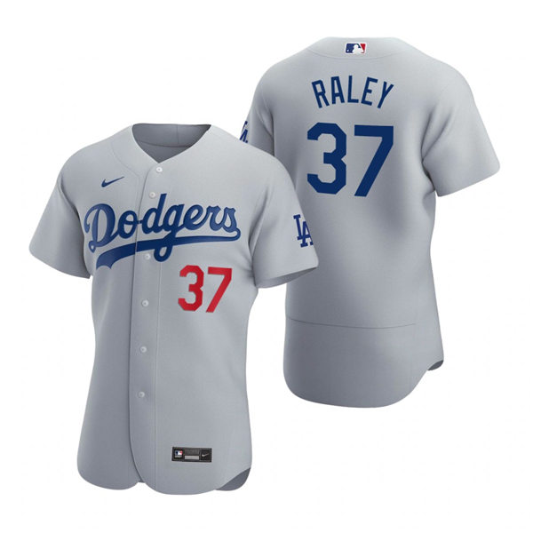 Mens Los Angeles Dodgers #37 Luke Raley Nike Grey Road FlexBase Jersey