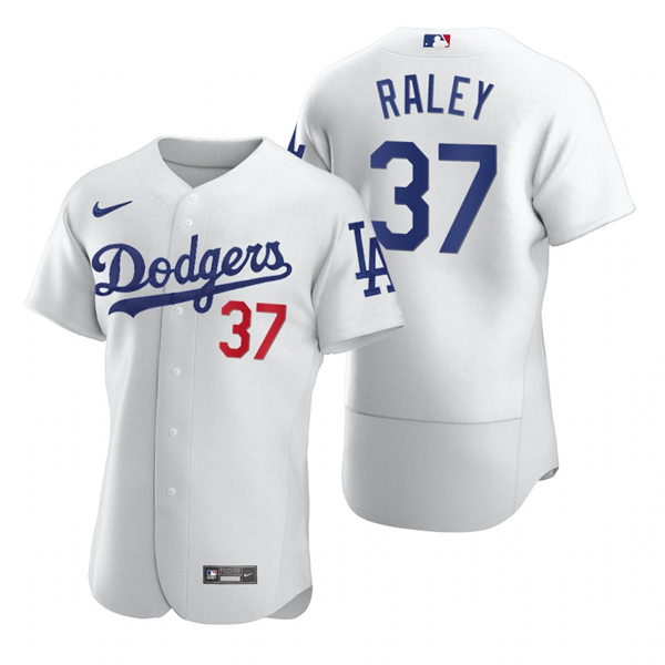 Mens Los Angeles Dodgers #37 Luke Raley Nike White Home FlexBase Jersey