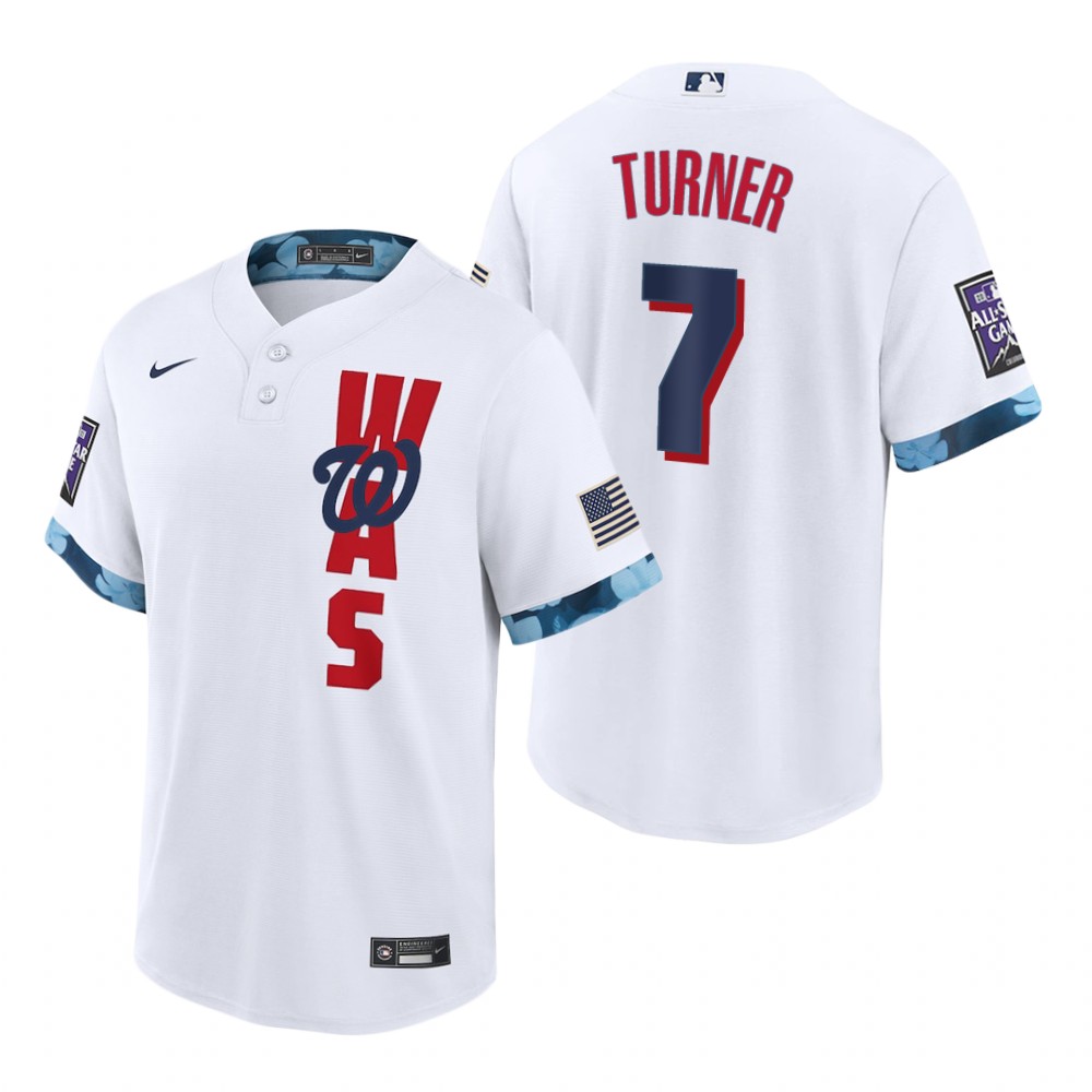 Mens Washington Nationals #7 Trea Turner Nike White Stitched 2021 MLB All-Star Game Jersey