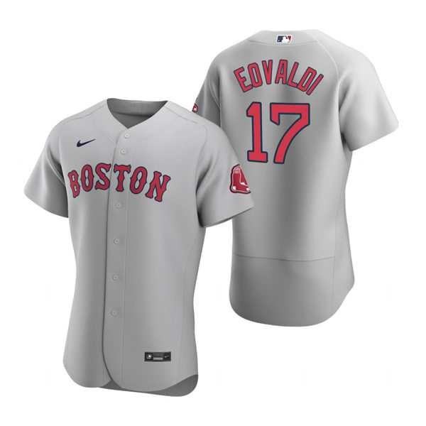Mens Boston Red Sox #17 Nathan Eovaldi Nike Gray Authentic Road Jersey