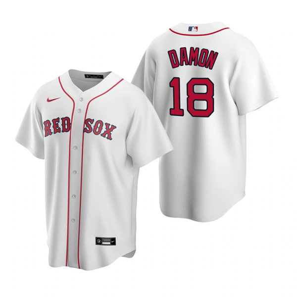 Mens Boston Red Sox Retired Player #18 Johnny Damon Nike White Home Cool Base Jersey