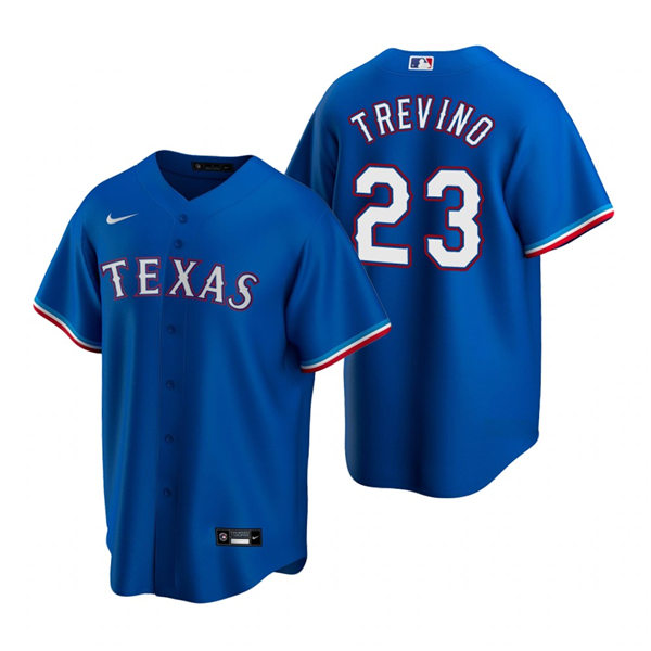 Mens Texas Rangers #23 Jose Trevino Nike Royal Alternate CoolBase Player Jersey