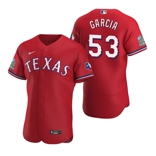 Mens Texas Rangers #53 Adolis Garcia Nike Red Alternate FlexBase Player Jersey