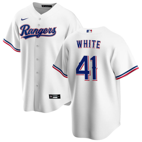 Youth Texas Rangers #41 Eli White Nike White Home Stitched Jersey