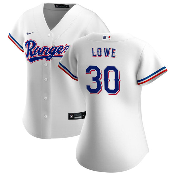 Womens Texas Rangers #30 Nate Lowe Nike White Home Stitched Jersey