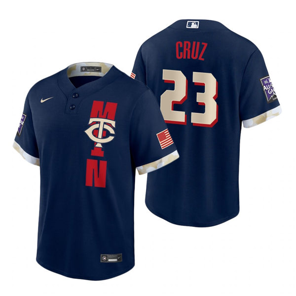 Mens Minnesota Twins #23 Nelson Cruz Nike Navy Stitched 2021 MLB All-Star Game Jersey