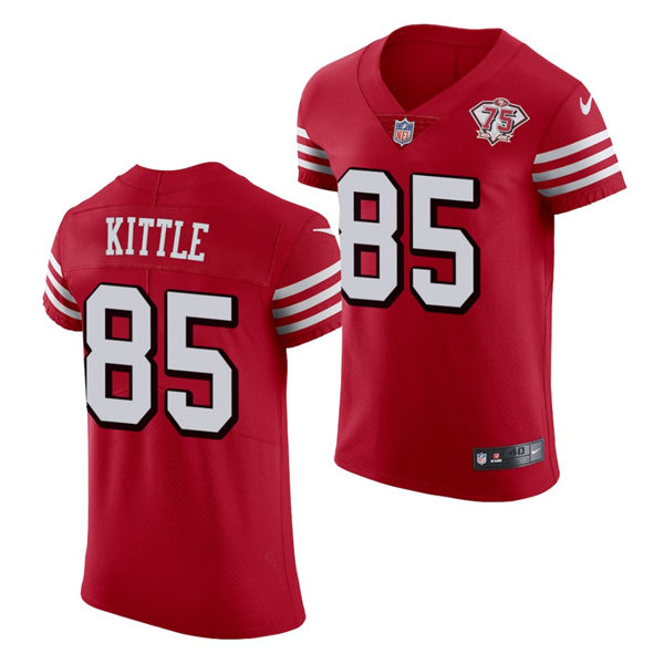 Mens San Francisco 49ers #85 George Kittle Nike Scarlet Retro 1994 75th Anniversary Throwback Classic Limited Jersey