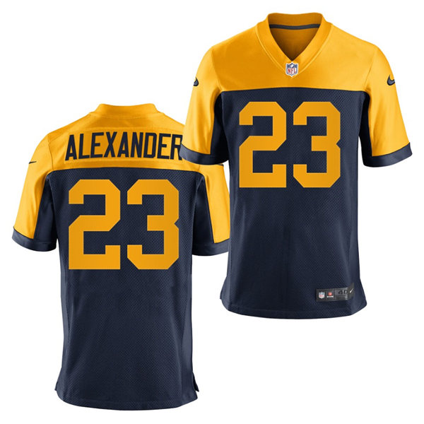 Mens Green Bay Packers #23 Jaire Alexander Nike Navy Gold Retro Limied Jersey