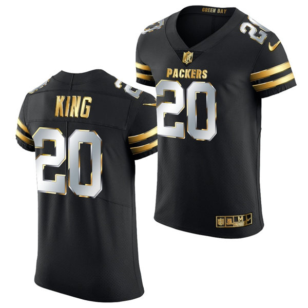 Mens Green Bay Packers #20 Kevin King Nike 2020-21 Black Golden Edition Jersey