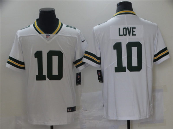 Mens Green Bay Packers #10 Jordan Love Nike White Vapor Limited Jersey